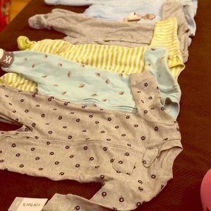 Lot (5) of 6mo footed pajamas